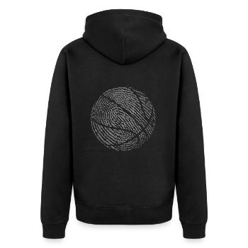 Empreinte digitale de basket-ball - Veste à capuche bio Premium Unisexe - noir - Dos - Nico (187cm)