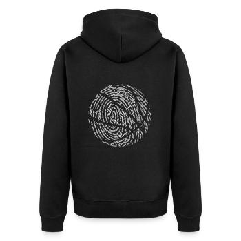 Empreinte digitale de basket-ball - Veste à capuche bio Premium Unisexe - noir - Dos - Nico (187cm)