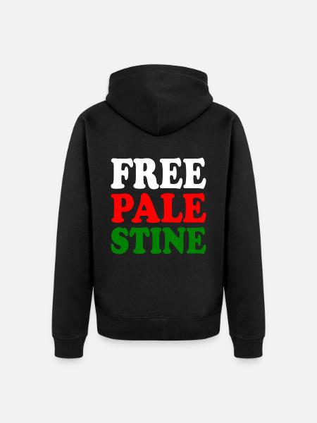 Free palestine - Unisex Premium Organic Zip Hoodie - black
