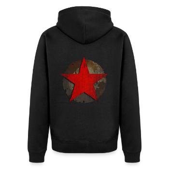 étoile rouge d’occasionLOOK LEFT - Veste à capuche bio Premium Unisexe - noir - Dos - Nico (187cm)