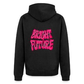 Bright future - Unisex Premium Organic Zip Hoodie - black - Back - Nico (187cm)