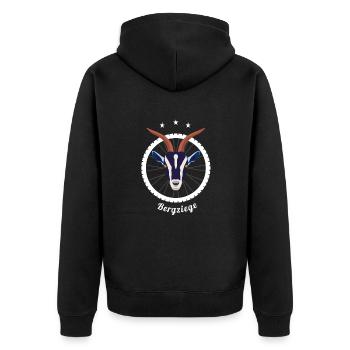 Bergziege Fahrrad Mountainbike Radfahrer T-Shirt - Unisex Premium Bio Zip Hoodie - Schwarz - Hinten - Nico (187cm)