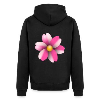 fleur rose - Veste à capuche bio Premium Unisexe - noir - Dos - Nico (187cm)