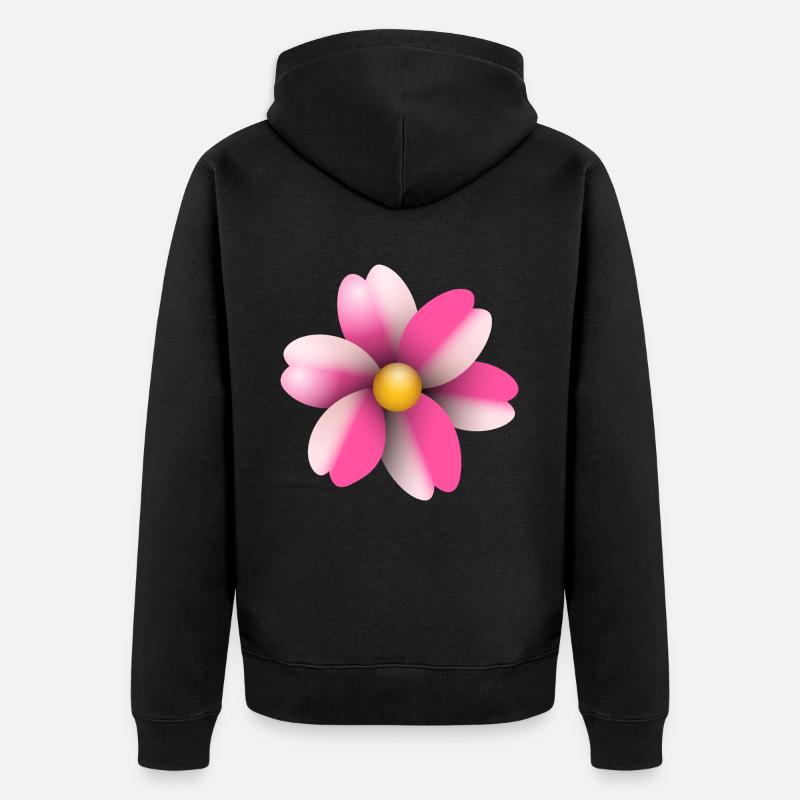 fleur rose - Veste à capuche bio Premium Unisexe - noir