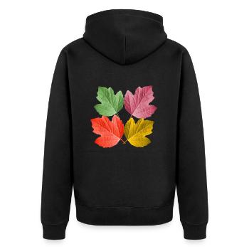 feuilles colorées en automne à partir d’un feuillage de feuille d’arbre - Veste à capuche bio Premium Unisexe - noir - Dos - Nico (187cm)