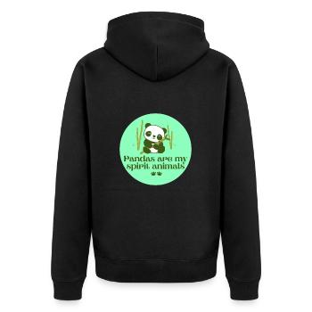 Pandas Are My Spirit Animal - Unisex Premium Organic Zip Hoodie - black - Back - Nico (187cm)