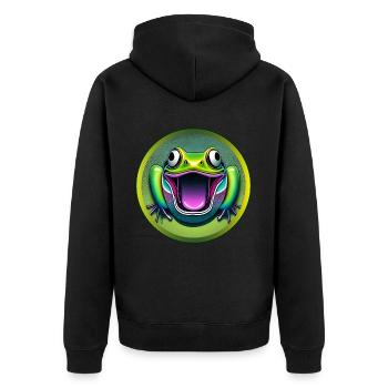 Grenouille hurlante - Veste à capuche bio Premium Unisexe - noir - Dos - Nico (187cm)