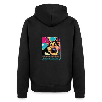 Fidèle chien de berger allemand - Veste à capuche bio Premium Unisexe - noir - Dos - Nico (187cm)