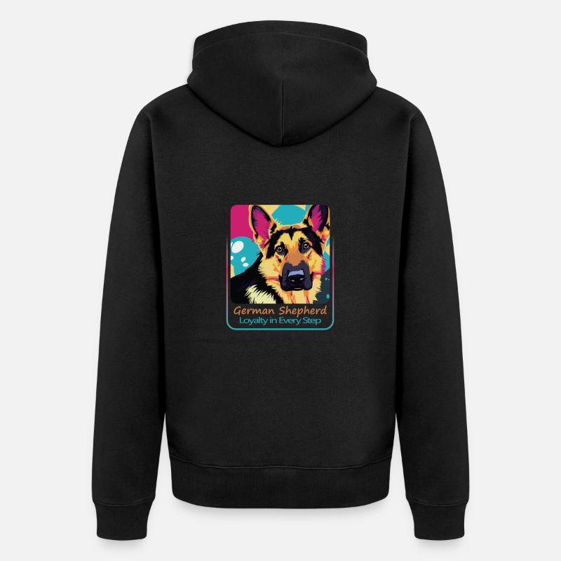 Fidèle chien de berger allemand - Veste à capuche bio Premium Unisexe - noir
