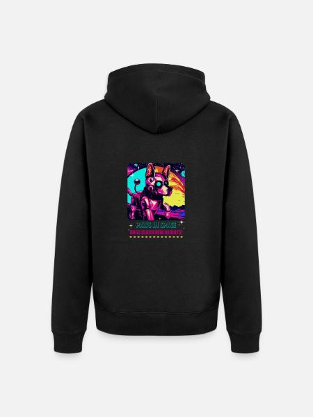 RoboVolt-Stil: Roboterhund - Unisex Premium Bio Zip Hoodie - Schwarz