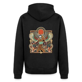 RA Dieu du Soleil ÉGYPTE - Veste à capuche bio Premium Unisexe - noir - Dos - Nico (187cm)