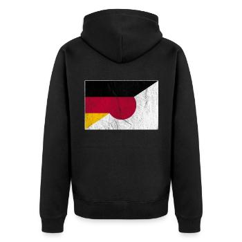 Vintage Allemagne Japon Flag Flag Football - Veste à capuche bio Premium Unisexe - noir - Dos - Nico (187cm)