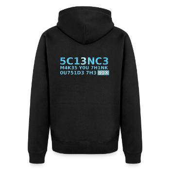 science makes you think outside the box gift - Unisex Premium Organic Zip Hoodie - black - Back - Nico (187cm)