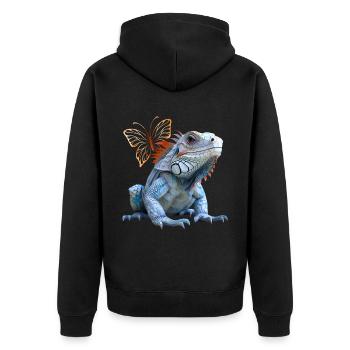 Iguane - Veste à capuche bio Premium Unisexe - noir - Dos - Nico (187cm)