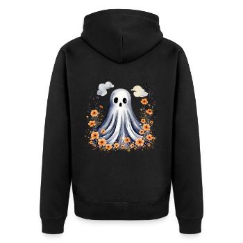 Petit fantôme mignon - Veste à capuche bio Premium Unisexe - noir - Dos - Nico (187cm)