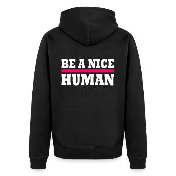 Be a nice human - Veste à capuche bio Premium Unisexe - noir - Dos - Nico (187cm)