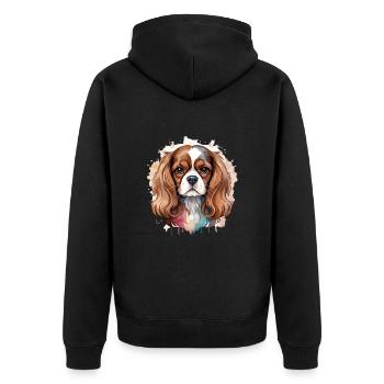 Cavalier King Charles Spaniel, Chien, Canine, Mignon - Veste à capuche bio Premium Unisexe - noir - Dos - Nico (187cm)