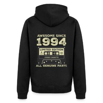 1994 Birthday Born In 1994 Vintage Retro - Unisex Premium Organic Zip Hoodie - black - Back - Nico (187cm)