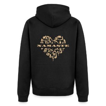 Namaste Yoga Méditation Yoga Positions Coeur - Veste à capuche bio Premium Unisexe - noir - Dos - Nico (187cm)