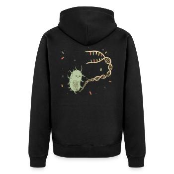 Biologist microbiologist biology - Unisex Premium Organic Zip Hoodie - black - Back - Nico (187cm)