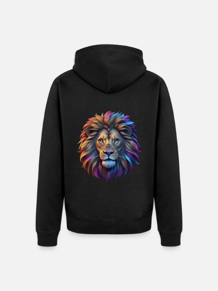 Tête de lion - Veste à capuche bio Premium Unisexe - noir