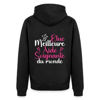 Élue Meilleure Aide Soignante Du Monde - Veste à capuche bio Premium Unisexe - noir - Dos - Nico (187cm)