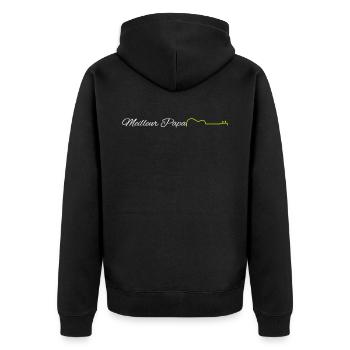 Meilleur papa guitariste - couleurs modifiables - Veste à capuche bio Premium Unisexe - noir - Dos - Nico (187cm)