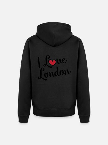 J’aime Londres - Veste à capuche bio Premium Unisexe - noir
