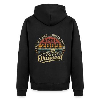 April 2009 Vintage Birthday Gift 2009 - Unisex Premium Organic Zip Hoodie - black - Back - Nico (187cm)