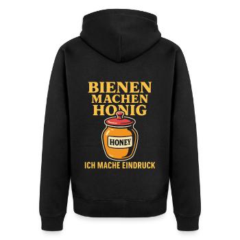 Bienen Imker Machen Honig Ich Mache Eindruck - Unisex Premium Bio Zip Hoodie - Schwarz - Hinten - Nico (187cm)