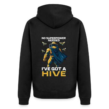 Pas besoin de superpouvoir J’ai une ruche d’abeilles apiculteurs - Veste à capuche bio Premium Unisexe - noir - Dos - Nico (187cm)