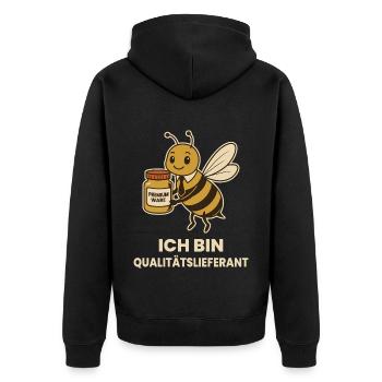 Bee Beekeeper I am a quality supplier - Unisex Premium Organic Zip Hoodie - black - Back - Nico (187cm)