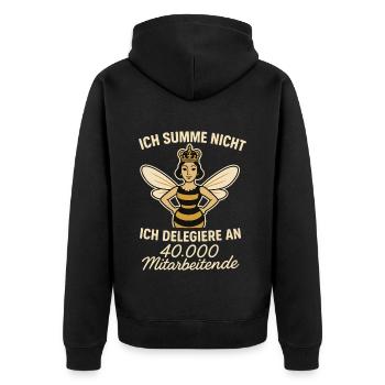 bees beekeeper honey I don't buzz but lead - Unisex Premium Organic Zip Hoodie - black - Back - Nico (187cm)