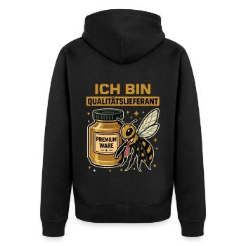 I Am Quality Supplier Bee Beekeeper Honey - Unisex Premium Organic Zip Hoodie - black - Back - Nico (187cm)