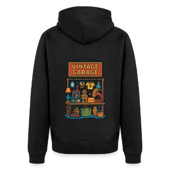 Antiquités Vintage Garage Design - Veste à capuche bio Premium Unisexe - noir - Dos - Nico (187cm)