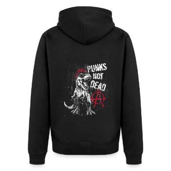 T-Rex - Punks pas morts - Punk Dinosaur - Veste à capuche bio Premium Unisexe - noir - Dos - Nico (187cm)