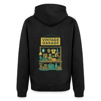 Antiquités Vintage Garage Antiquités - Veste à capuche bio Premium Unisexe - noir - Dos - Nico (187cm)