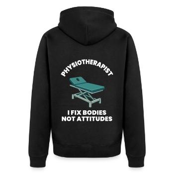 Physiotherapist I Fix Bodies Physical - Unisex Premium Organic Zip Hoodie - black - Back - Nico (187cm)