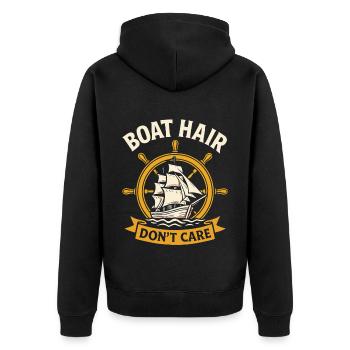 Boot Hair Don’t Care Dicton drôle - Veste à capuche bio Premium Unisexe - noir - Dos - Nico (187cm)