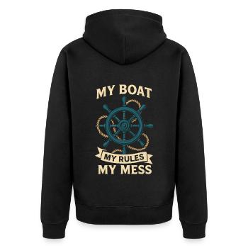 Mon bateau Mes règles Mon Chaos Nautique - Veste à capuche bio Premium Unisexe - noir - Dos - Nico (187cm)
