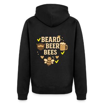 Bee Beekeeper Beard Beer Bees Honey - Unisex Premium Organic Zip Hoodie - black - Back - Nico (187cm)