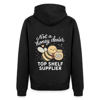 Pas un revendeur de miel Fournisseur haut de gamme Miel d’abeilles - Veste à capuche bio Premium Unisexe - noir - Dos - Nico (187cm)