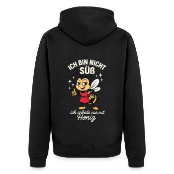 abeilles apiculteur je ne suis pas sucré chérie - Veste à capuche bio Premium Unisexe - noir - Dos - Nico (187cm)