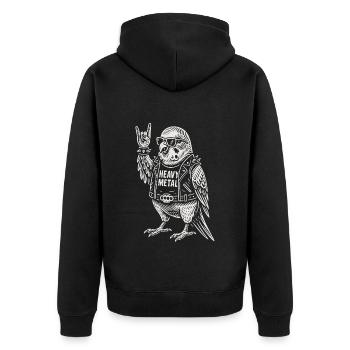 Heavy Metal Rock Musique Perruche Drôle - Veste à capuche bio Premium Unisexe - noir - Dos - Nico (187cm)