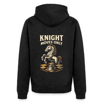 Schachspieler Ritter Bewegt Sich Nur Brettspiel - Unisex Premium Bio Zip Hoodie - Schwarz - Hinten - Nico (187cm)