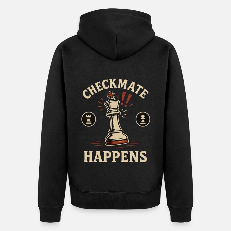 Le jeu d’échecs Checkmate Happens - Veste à capuche bio Premium Unisexe - noir