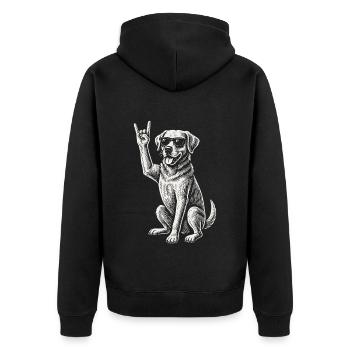 Rock Musique Golden Retriever Drôle Heavy Metal Chien - Veste à capuche bio Premium Unisexe - noir - Dos - Nico (187cm)