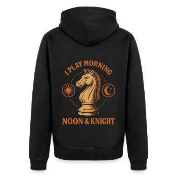 Ich Spiele Morgens Mittags - Unisex Premium Bio Zip Hoodie - Schwarz - Hinten - Nico (187cm)