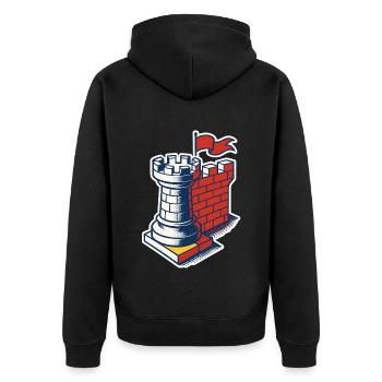 Chess Player Tower as Castle Chess Lover - Unisex Premium Organic Zip Hoodie - black - Back - Nico (187cm)