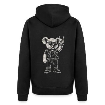 Rock Musique Drôle Heavy Metal Koala Rétro - Veste à capuche bio Premium Unisexe - noir - Dos - Nico (187cm)